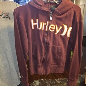 Hurley Burgundy Zip-Up Hoodie